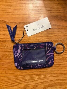 Vera Bradley Purple Paisley Amethyst Pattern ID Wallet Keyring